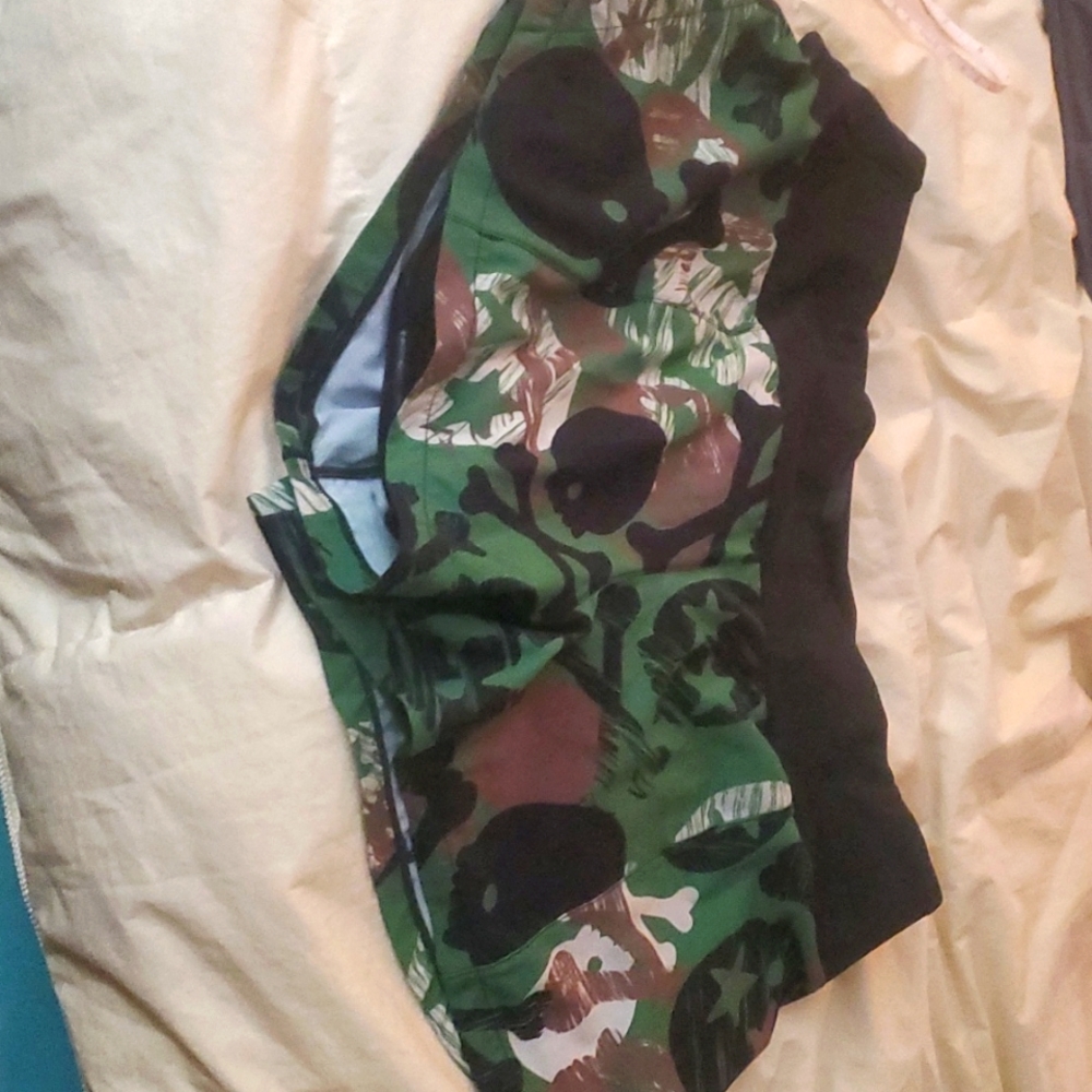 CVG camo skull running shorts